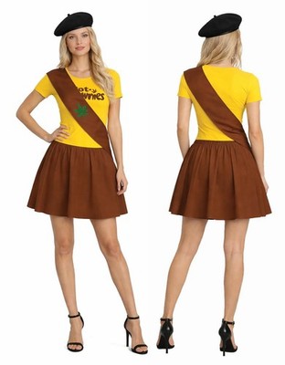 Womens Pot Brownie Costume Girl Guide Scout Fancy Dress Costume | eBay