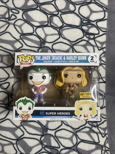 DC Funko Pop!  The Joker (Beach) & Harley Quinn 2 Pack, Hot Topic Vinyl Figure