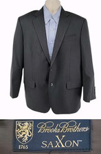 Brooks Brothers Saxxon Wool 1818 Madison Blazer Sport Coat 42S Gray Stripe USA