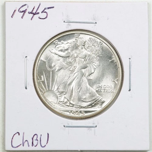 1945 50C Walking Liberty Half Dollar in Choice BU Condition #6446