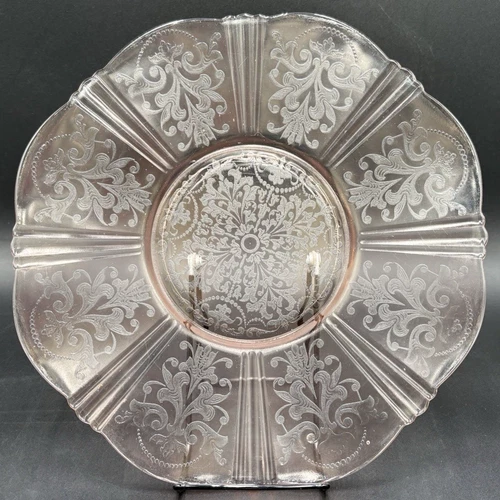 MacBeth-Evans American Sweetheart Pink Depression Glass 12" Salver Plate 1930's