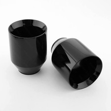 Tri-hybers 2pcs Glossy Black Straight Cut 5 Out Exhaust Tips 3 In Dual Wall Tri-hybers 2pcs Glossy Black Straight Cut 5 Out Exhaust Tips 3 In Dual Wall