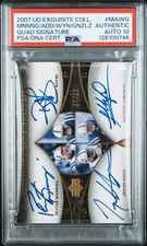 ANTHONY GONZALEZ/JOSEPH ADDAI/PEYTON MANNING/REGGIE WAYNE PSA AUTHENTIC AUTO 10