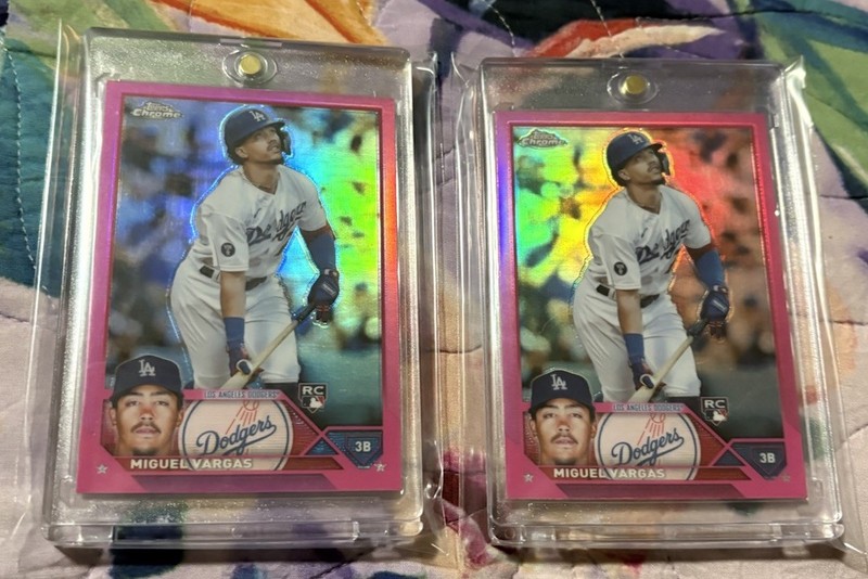Lot (2) MIGUEL VARGAS Rookie L.A. Dodgers 2023 Topps Chrome PINK #161 🔴⚾️⭐️