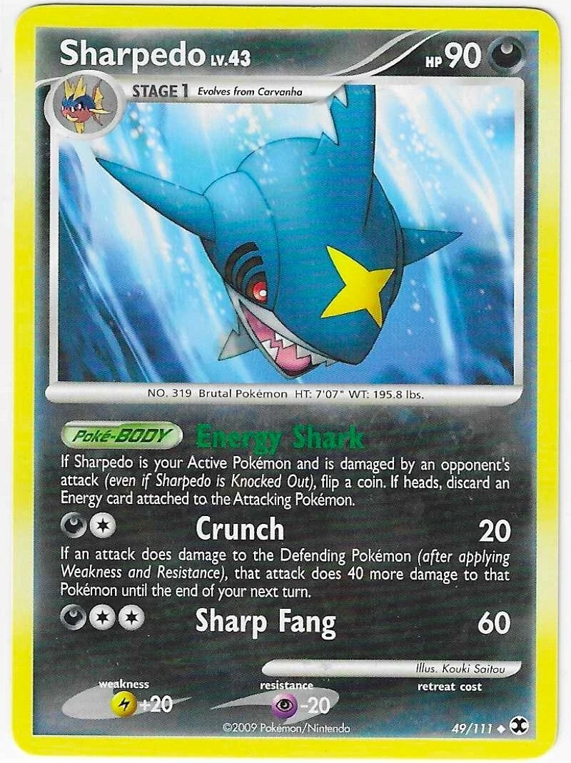 SHARPEDO  49/111 PLATINUM RISING RIVALS Pokemon Card NM