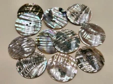 12 PCS ROUND ABALONE SHELL SEWING TWO HOLES BUTTONS 25MM