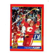 4 count lot 1990-91 Score Hot Card Theoren Fleury Insert Cards #7 Calgary Flames