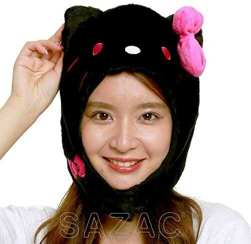 Hello Kitty  Plush Cap Hat Costume Cosplay Sanrio  Black Japan Free Shipping - Afbeelding 1 van 6
