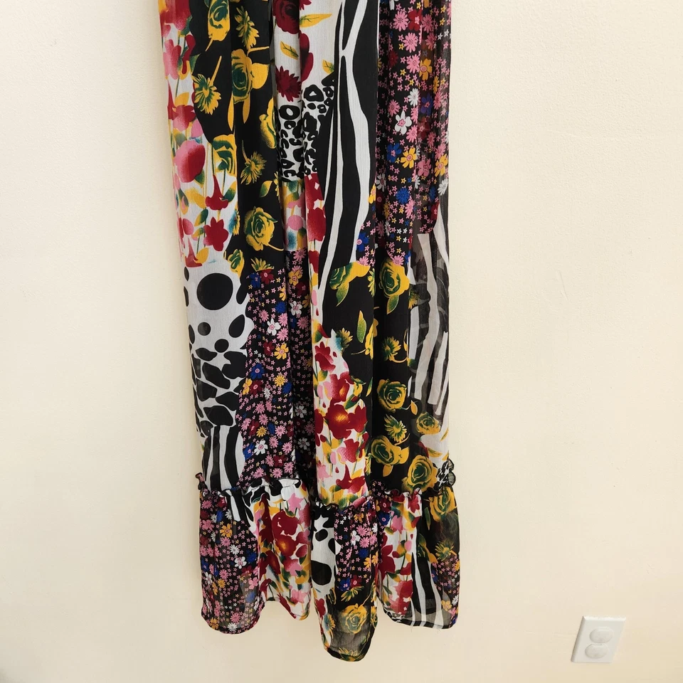 Twenty One Dress Women's S Black Floral Tiered Strappy Boho Summer Maxi Preppy - Image 4 of 4