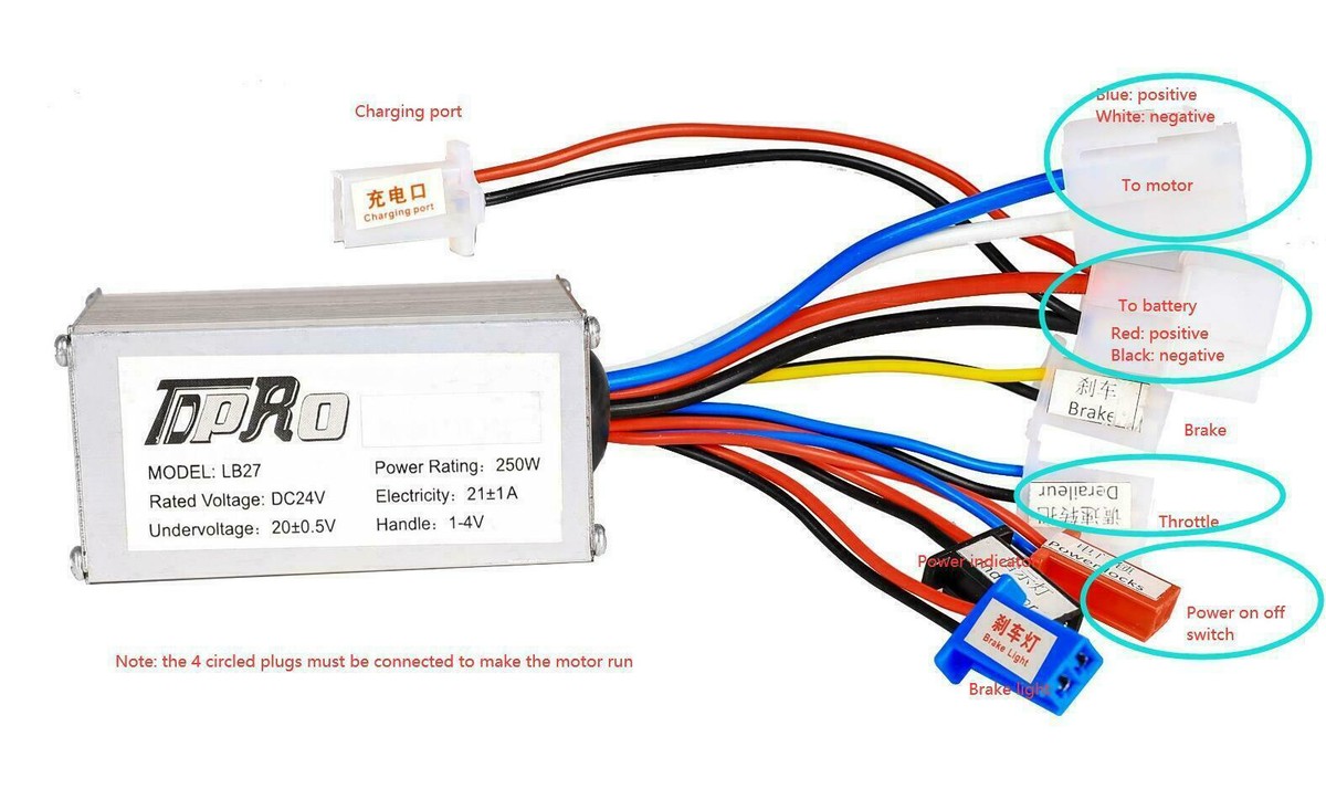 12V 250W Geborsteld Speed Controller met Gaspedaal, Aluminium Elektrische Fiets Driewielers Motorfietsen Vervanging Accessoire