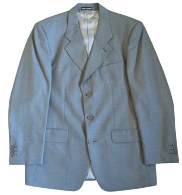 Vintage Yves Saint Laurent Blazer Sport Coat Herringbone Mens 40R 3 Button 