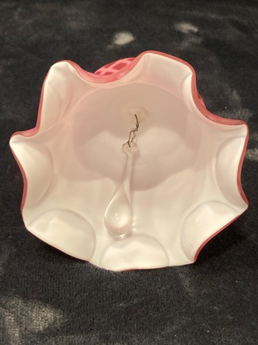 Victorian Hand Blown Diamond Raindrop Satin glass bell with clapper - Picture 3 of 4