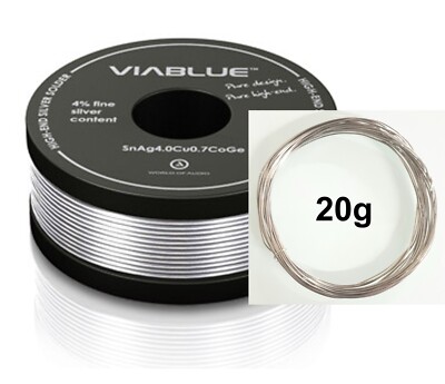 Viablue Silberlötzinn 20g (4m-Ring) - Lötdraht - Silberlot - HiFi - 4% Silber