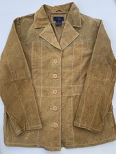 Rag Suede Leather Xl Jacket Coat Button Down Camel Brown Tan Contrast Stitch