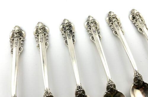 Antique Wallace .925 Sterling Silver Grande Baroque Spoon - Set of 6 - 6-1/8" - Picture 3 of 12