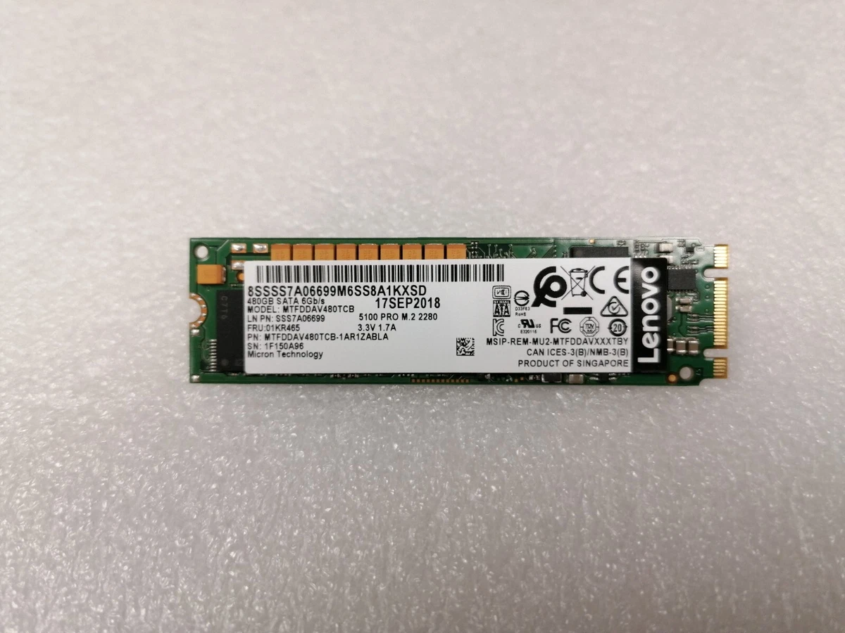NEW LENOVO 01KR465 M.2 5100 480GB SATA 6GBPS NHS SSD 7SD7A05703  