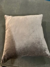 Michael Aram Gray Velvet with Bead Trim Decorative Pillow 18" x 18"