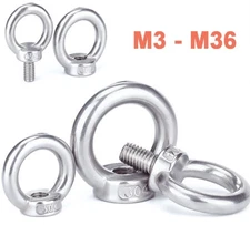 304 Stainless Steel Lifting Eye Nuts / Bolts M3-M36