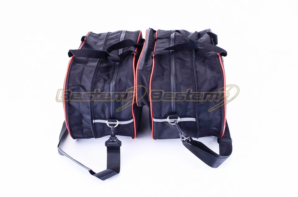 Alforja Ducati Multistrada 1200 2010-2014 estuche lateral bolsas forro tubería roja Foto 4 de 4