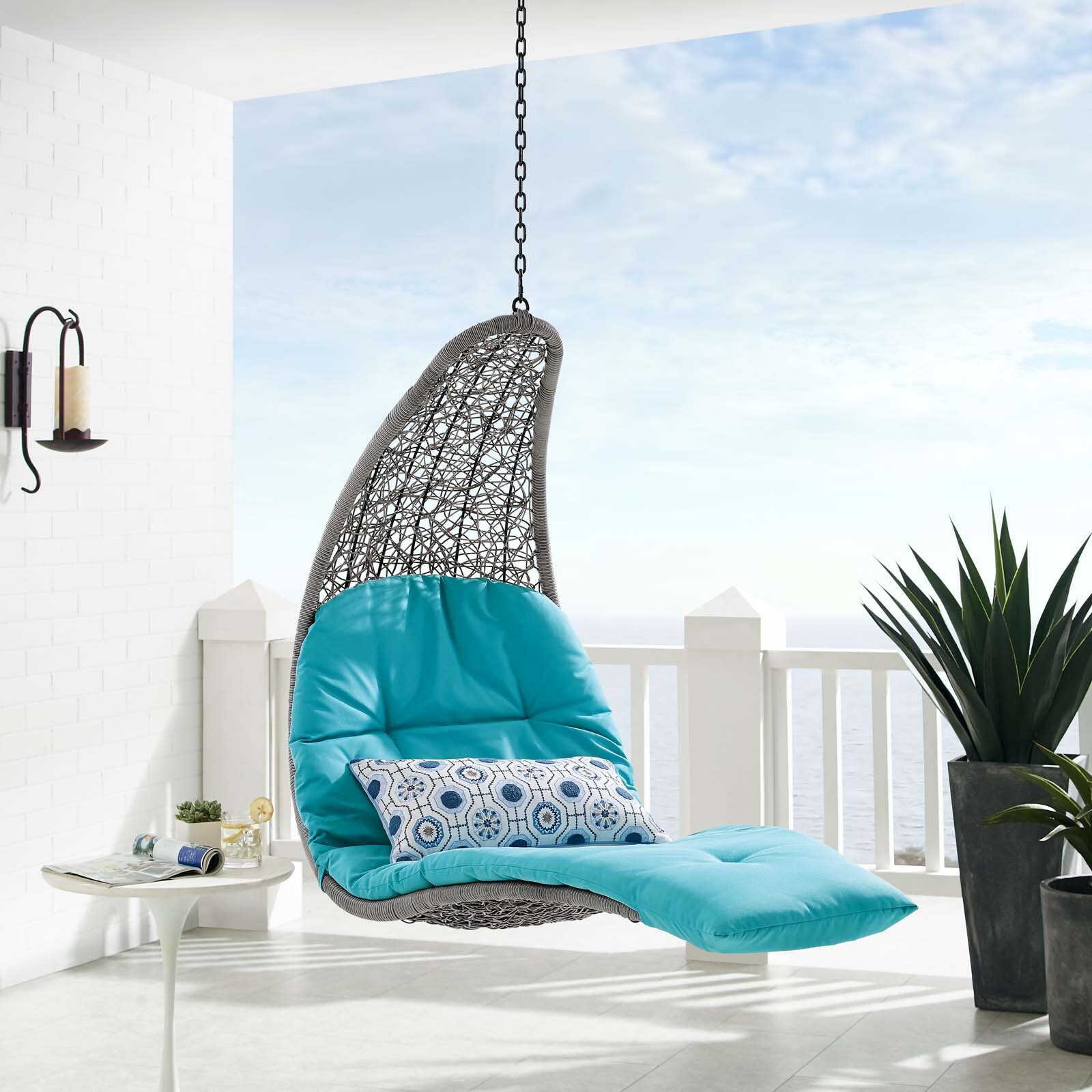 Modway Hanging Chaise Lounge Swing Chair