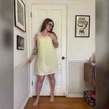 60s Vintage Butter Yellow Nylon Babydoll