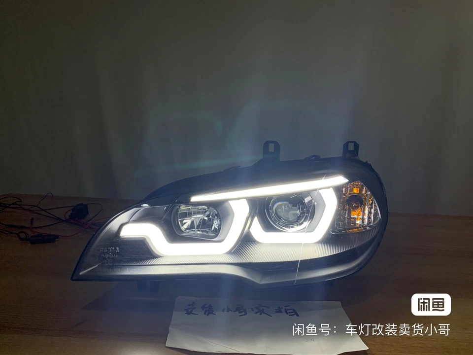 Conjunto de faros para BMW X5 E70 2007-2013 HID proyector LED DRL reemplazar OEM Foto 3 de 4