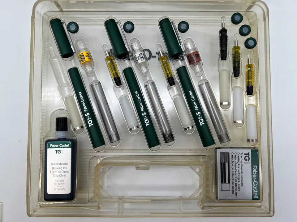 Faber-Castell TG1-S Tuschezeichner Set mit Etui, fast komplett, vintage - Bild 2 von 4