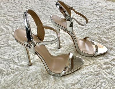 silver metallic heels uk