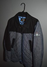 Vivienne Westwood Denim Quilted Jacket Big Orb Logo S