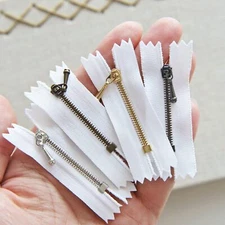 4cm/1.6" Super Tiny Closed End Zippers Micro Mini Zippers Doll Zippers White ...