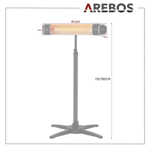 AREBOS Calefactor por Infrarrojos - Calefactor Bajo Consumo - Estufas Infrarrojo - Imagen 237 de 241