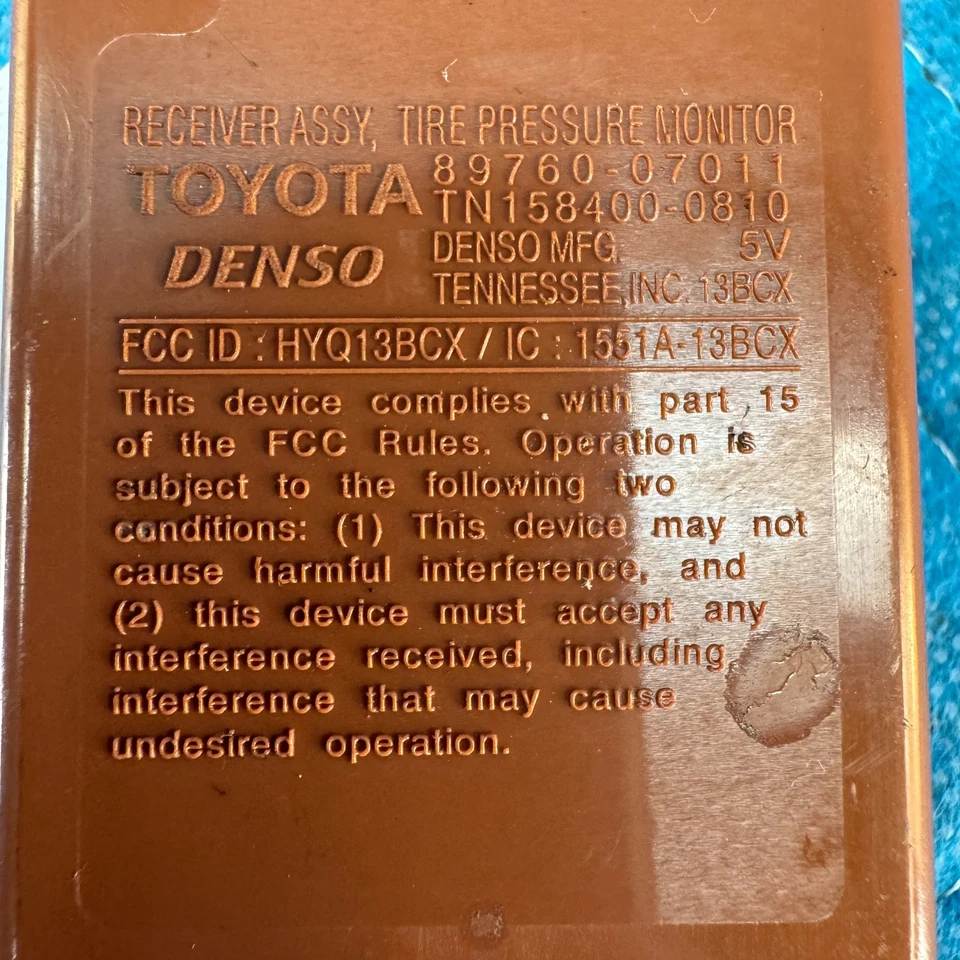 Módulo receptor TPMS monitor de presión de neumáticos Toyota Avalon 2007-2012 89760-07011 Foto 2 de 4
