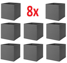 8x NEW IKEA Drona Storage Boxes Shelving Shelf Toy Magazine Box Grey 33x38x33cm