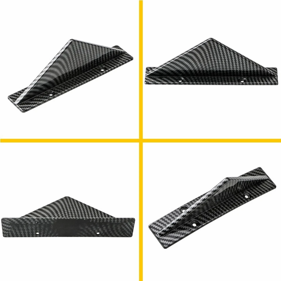 Universal 4x Car Rear Shark Fins Lower Bumper Diffuser Splitter Lip Carbon Fiber Foto 3 de 4