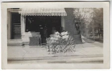 Double Exposure Cart Storefront Geo D Foote Sign Vintage Photo