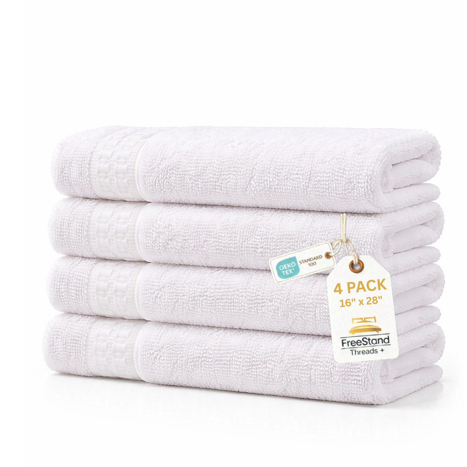 S &ndash; Soft, 16x28, 600 Gsm, (4 Pack White)