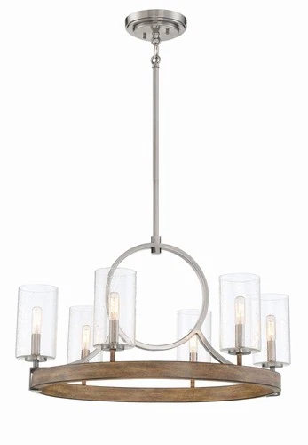 Minka Lavery 4015 Country Estates 6 Light 28"W Chandelier - Sun Faded Wood / - Picture 4 of 4