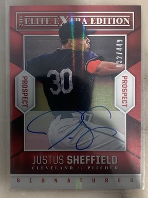 Panini Elite Extra Edition Prospects Justus Sheffield Auto /449 #74 Cleveland