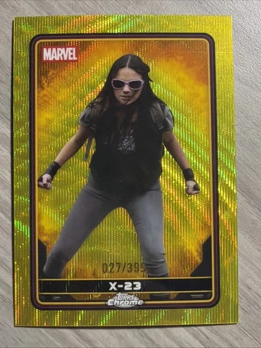 2025 Topps Chrome Marvel Deadpool Wolverine X-23 Yellow Wave Refractor /399