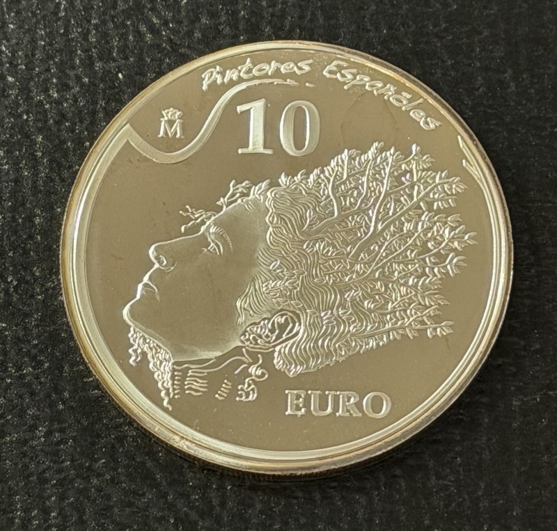 Spain 2009 10 Euros Proof Silver Coin: Salvador Dalí - Portrait of Gala