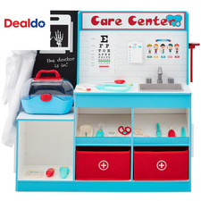 Pretend Play Doctor'S Office, Wooden Toy Set for Kids W/ Carrying Case, Accessor