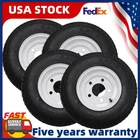 Set of 4 Trailer Tires on Rim 8" Rims 5 Lug on 4.5" Load Range C 6PR 4.80-8 US