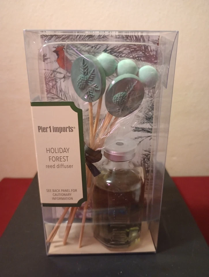 Pier 1 Imports Reed Diffuser Holiday Forest Fragrance .95 fl oz Glass Bottle NEW - Image 2 of 4