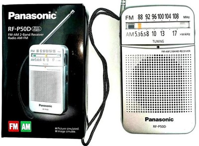 Panasonic RF-P50D: Pocket AM/FM Silver Radio - 2 Band Receiver NEW