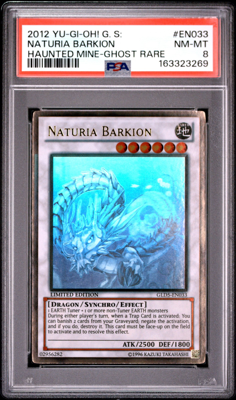 Naturia Barkion GLD5-EN033 Ghost Rare Gold Yugioh PSA 8 *269 view 1