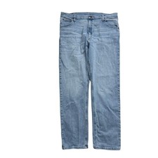 Jeans Wrangler W40 L32 para Hombres Azul Claro Regular Calce Recto Elastizado Denim (E)