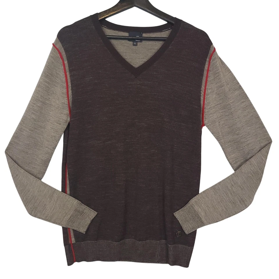 Suéter Roberto Cavalli Para Hombre 100% Lana Laine 52 Medio Cuello en V Foto 2 de 4