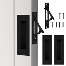 Recessed Pocket Door Handle Pull Matte Black Hidden Flush Mount Hardware
