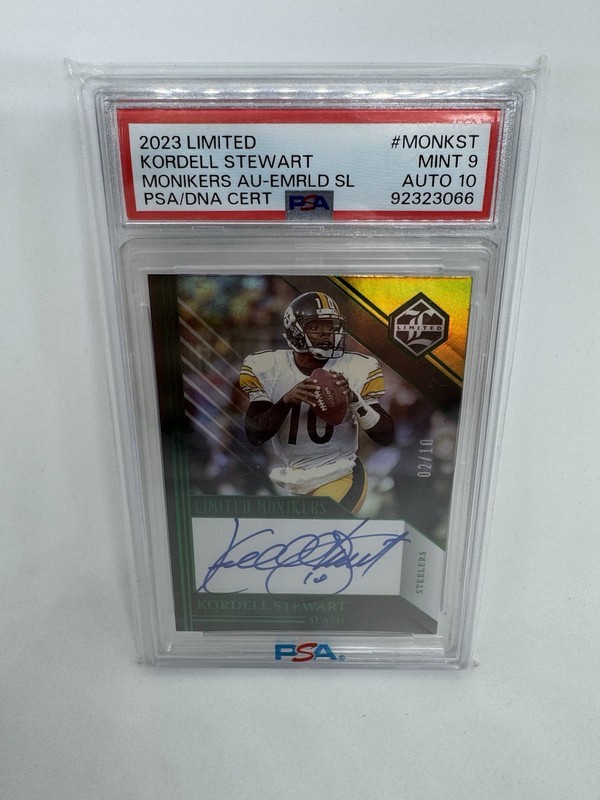 2023 Panini Limited Monikers Kordell Stewart #d /10 - PSA 9 / AUTO 10