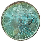 1883-O PCGS MS63 MORGAN $ - DEEP VIBRANT NEON - RAINBOW TONED (VIDEO)